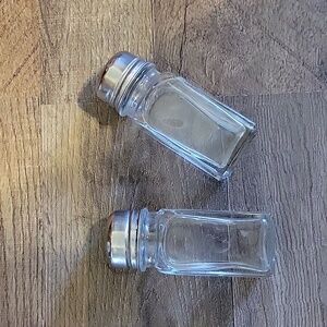 Glass salt and pepper shakers